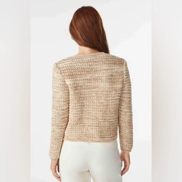 NEW Ba&sh  Bash Guspa Cardigan Jacket in Beige Tan Tweed | size 2 / M - Picture 7 of 14